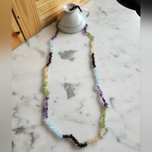 *Multigemstone Geniune 40 Inch Necklace NWOT